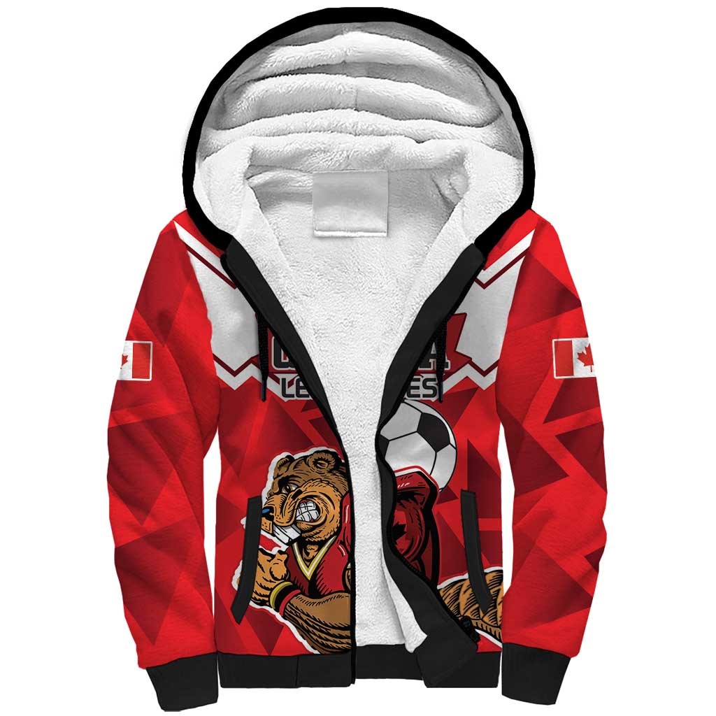 Custom Canada Football Sherpa Hoodie Beavers Mascot - Wonder Print Shop