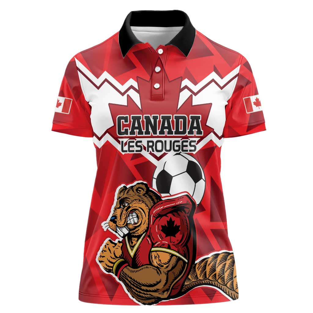 Custom Canada Football Women Polo Shirt Beavers Mascot - Wonder Print Shop