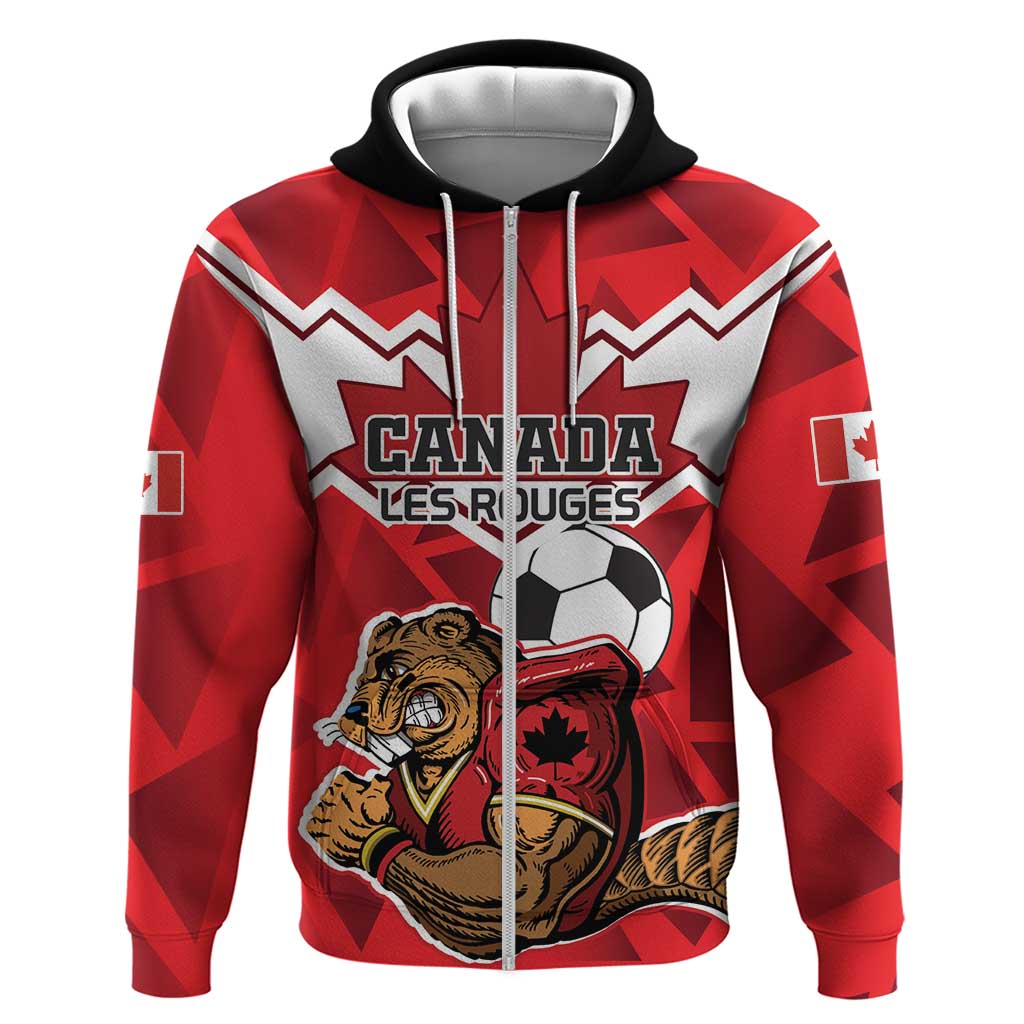 Custom Canada Football Zip Hoodie Beavers Mascot - Wonder Print Shop