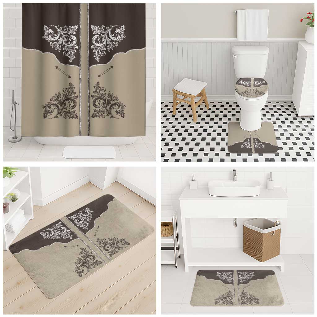 Vintage Western Cowboy Bathroom Set Brown Version - Wonder Print Shop