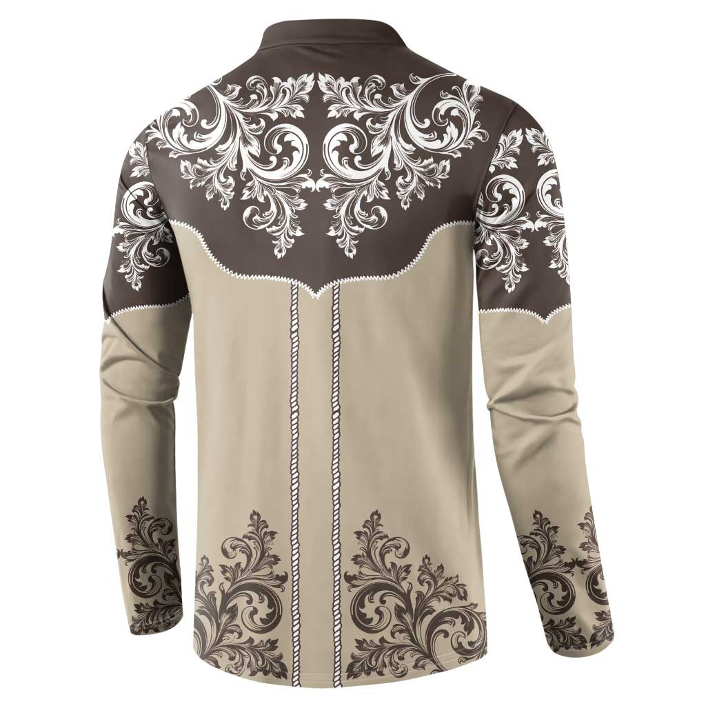 Vintage Western Cowboy Button Sweatshirt Brown Version - Wonder Print Shop