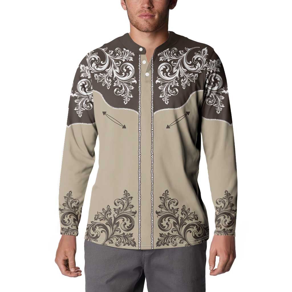 Vintage Western Cowboy Button Sweatshirt Brown Version - Wonder Print Shop