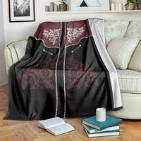 Vintage Western Cowboy Blanket Black Version - Wonder Print Shop