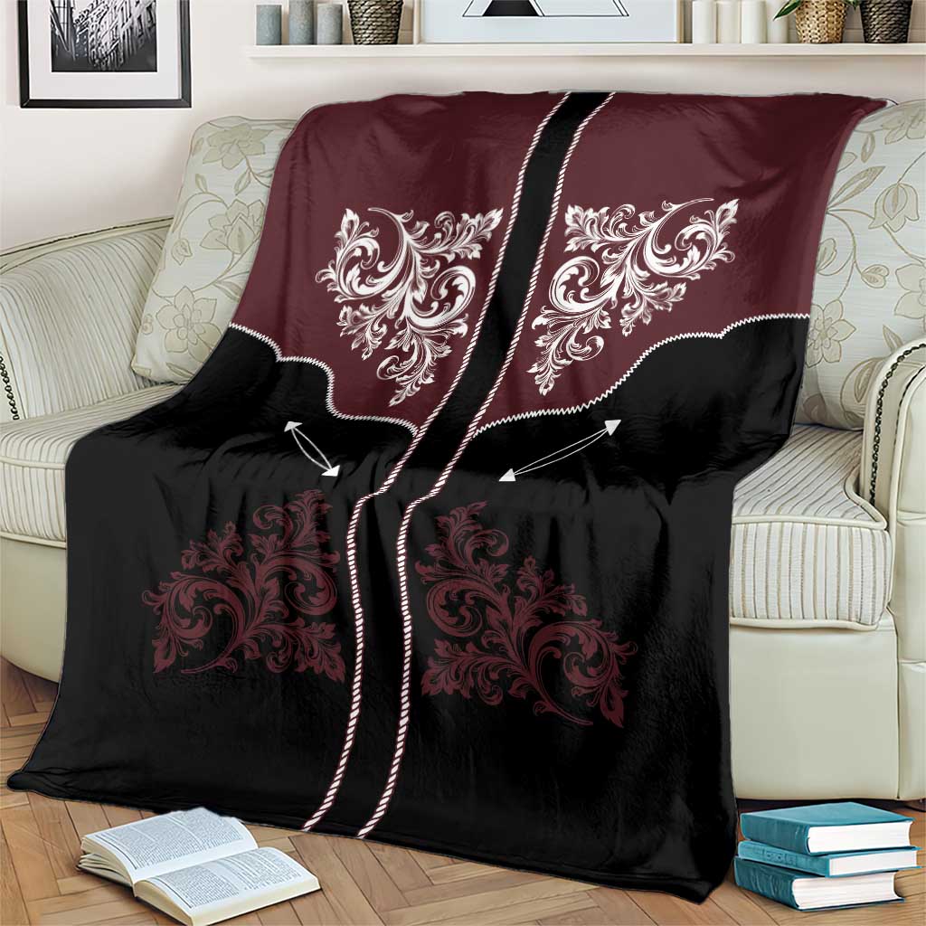 Vintage Western Cowboy Blanket Black Version - Wonder Print Shop