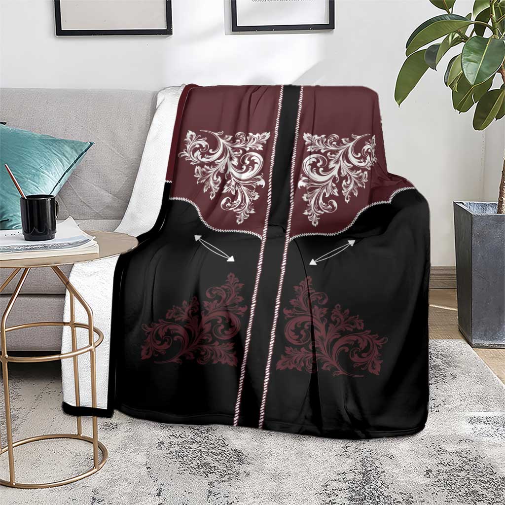 Vintage Western Cowboy Blanket Black Version - Wonder Print Shop