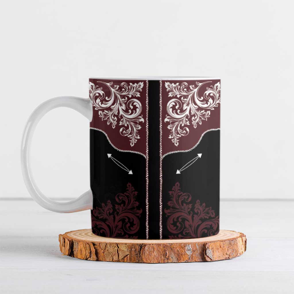 Vintage Western Cowboy Ceramic Mug Black Version - Wonder Print Shop
