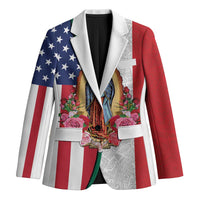 Guadalupe Virgin Mary Blazer Mexican American Flag - Wonder Print Shop