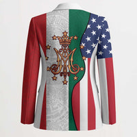Guadalupe Virgin Mary Blazer Mexican American Flag - Wonder Print Shop