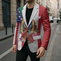 Guadalupe Virgin Mary Blazer Mexican American Flag - Wonder Print Shop