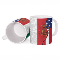 Guadalupe Virgin Mary Ceramic Mug Mexican American Flag - Wonder Print Shop