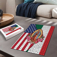 Guadalupe Virgin Mary Puzzle Mexican American Flag - Wonder Print Shop
