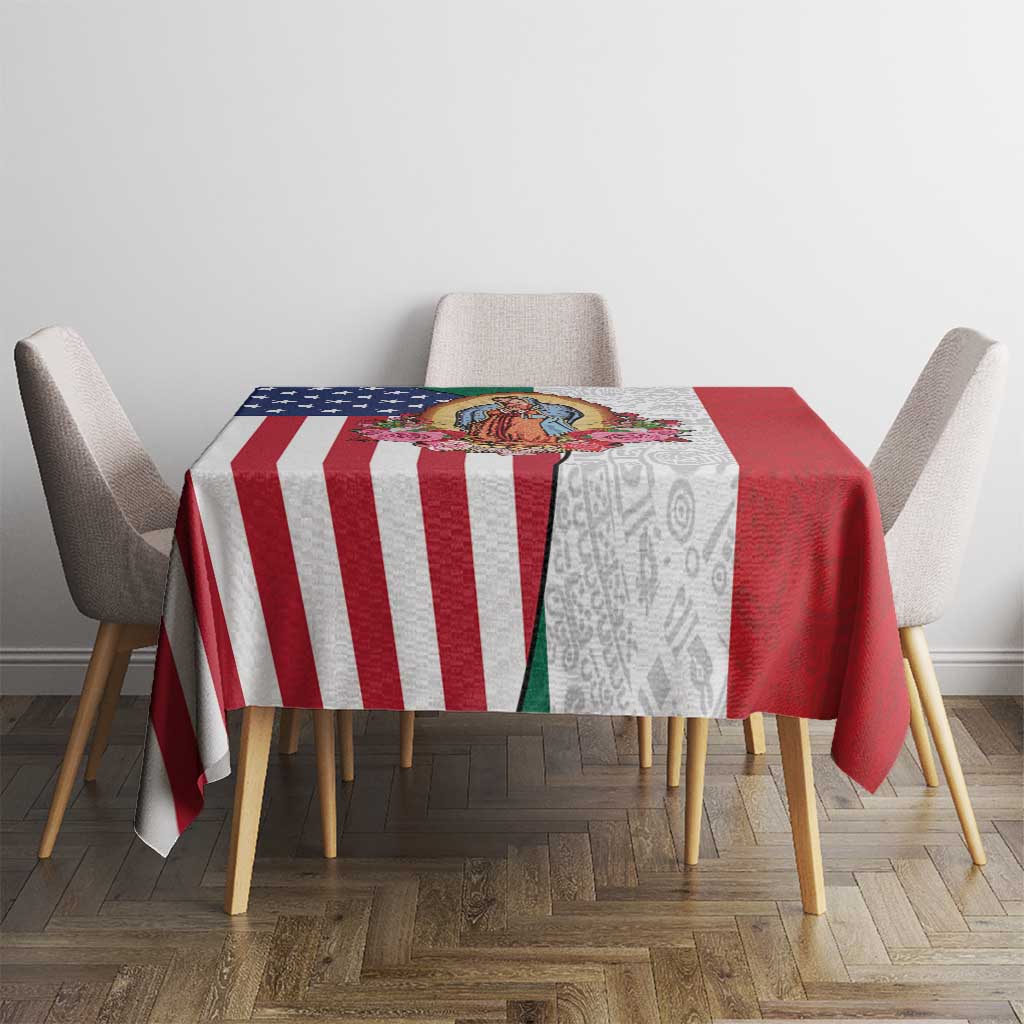 Guadalupe Virgin Mary Tablecloth Mexican American Flag - Wonder Print Shop
