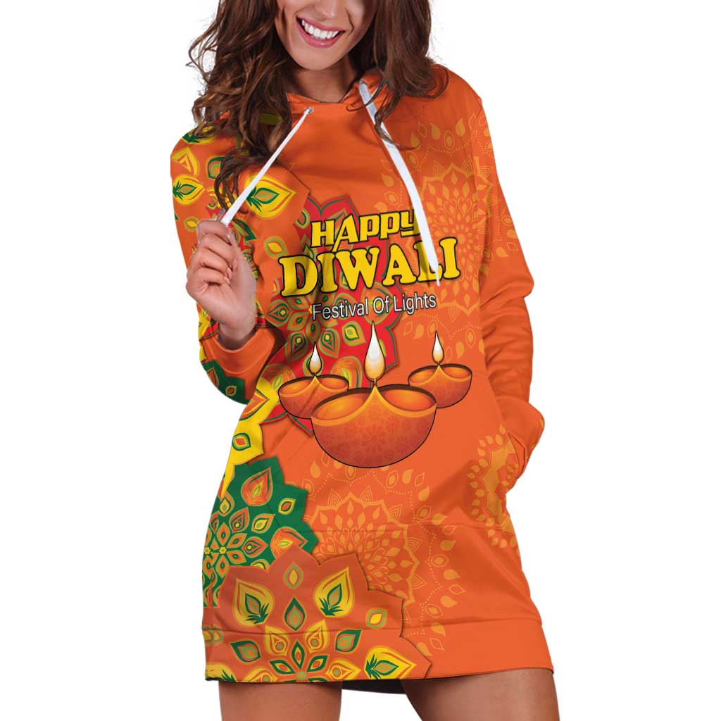 Happy Diwali India Hoodie Dress With Rangoli Patterns - Wonder Print Shop