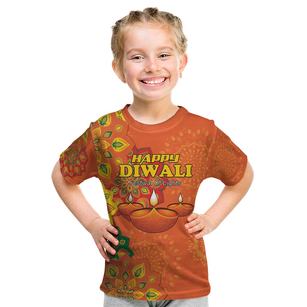 Happy Diwali India Kid T Shirt With Rangoli Patterns - Wonder Print Shop