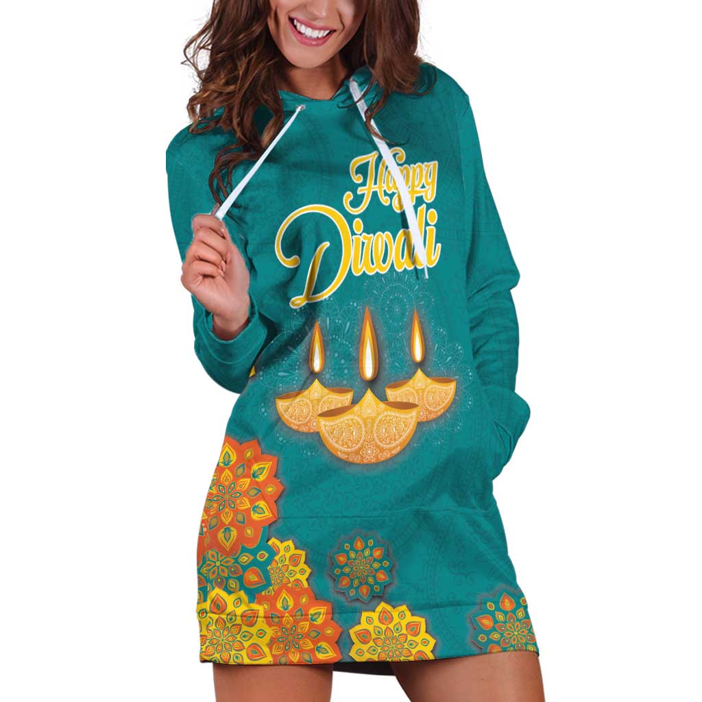 Personalized India Diwali Hoodie Dress Festival Of Light With Diya - Wonder Print Shop