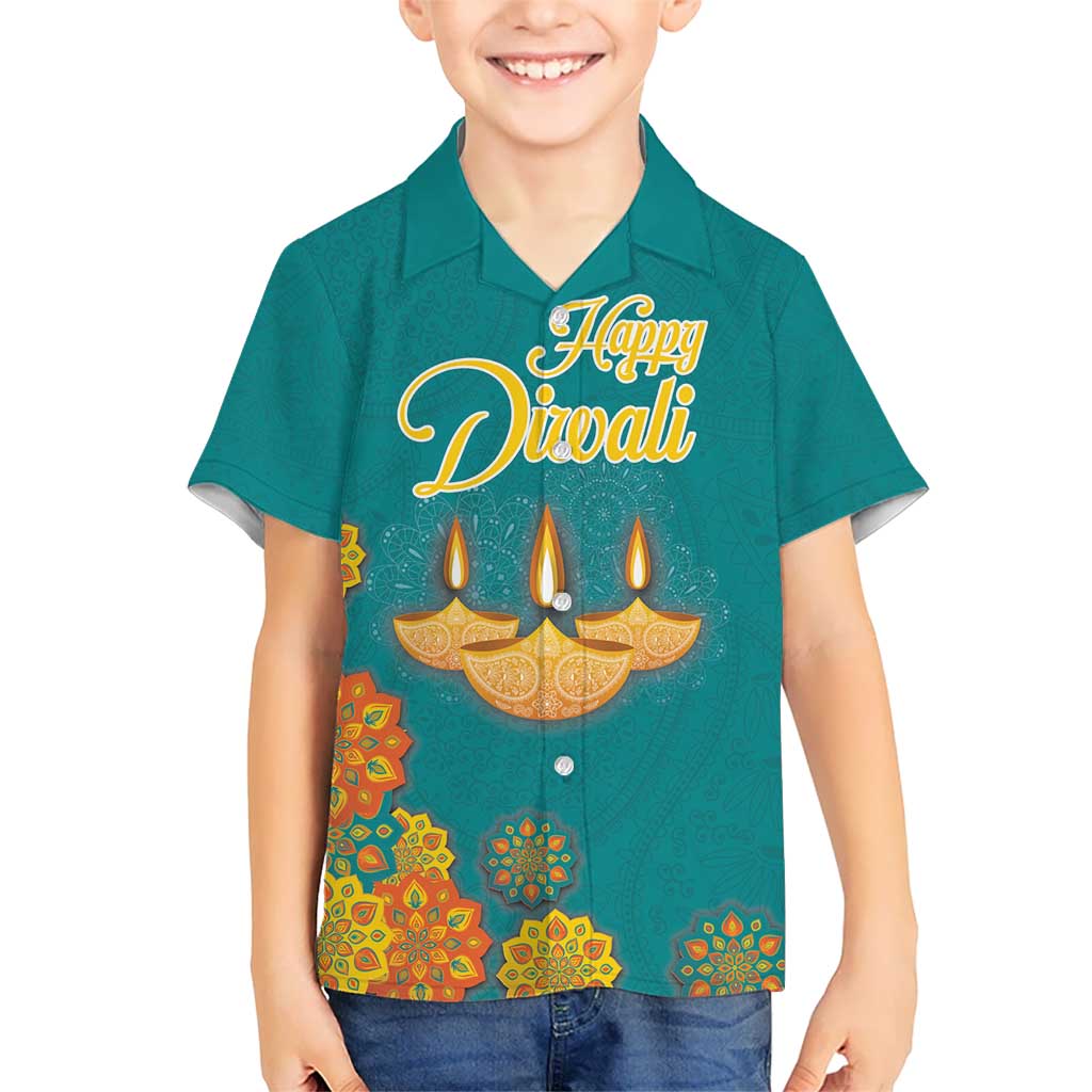 Personalized India Diwali Kid Hawaiian Shirt Festival Of Light With Diya - Wonder Print Shop