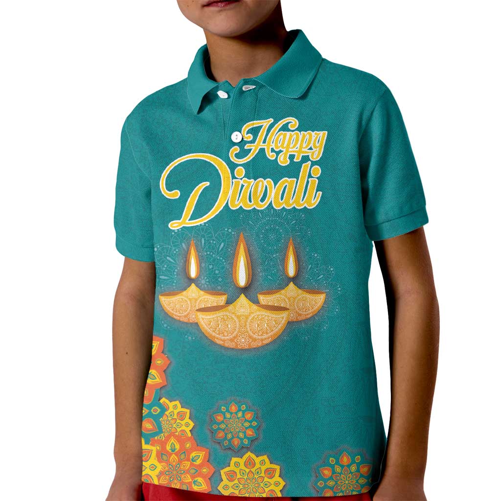 Personalized India Diwali Kid Polo Shirt Festival Of Light With Diya - Wonder Print Shop