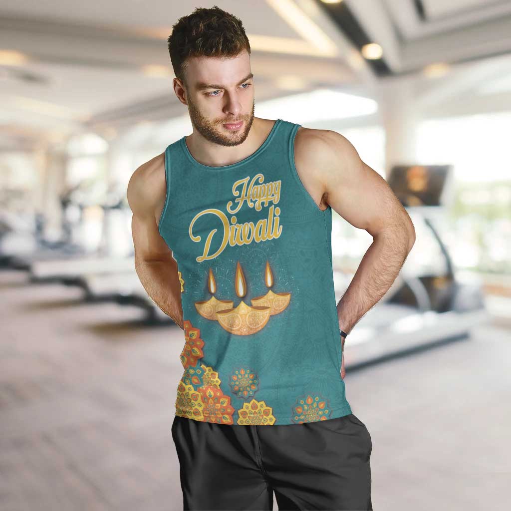 Personalized India Diwali Men Tank Top Festival Of Light With Diya - Wonder Print Shop