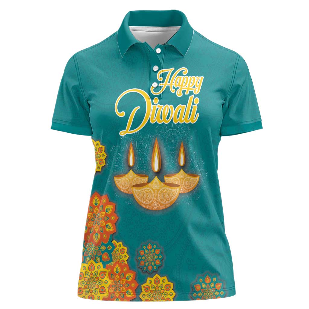 Personalized India Diwali Women Polo Shirt Festival Of Light With Diya