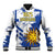 Custom Uruguay Independence Day Baseball Jacket Sol de Mayo With Grunge Urban - Wonder Print Shop