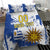 Custom Uruguay Independence Day Bedding Set Sol de Mayo With Grunge Urban - Wonder Print Shop