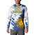 Custom Uruguay Independence Day Button Sweatshirt Sol de Mayo With Grunge Urban - Wonder Print Shop