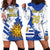 Custom Uruguay Independence Day Hoodie Dress Sol de Mayo With Grunge Urban - Wonder Print Shop