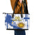 Custom Uruguay Independence Day Leather Tote Bag Sol de Mayo With Grunge Urban