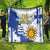 Custom Uruguay Independence Day Quilt Sol de Mayo With Grunge Urban