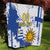 Custom Uruguay Independence Day Quilt Sol de Mayo With Grunge Urban