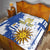 Custom Uruguay Independence Day Quilt Sol de Mayo With Grunge Urban