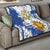 Custom Uruguay Independence Day Quilt Sol de Mayo With Grunge Urban