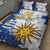 Custom Uruguay Independence Day Quilt Bed Set Sol de Mayo With Grunge Urban - Wonder Print Shop