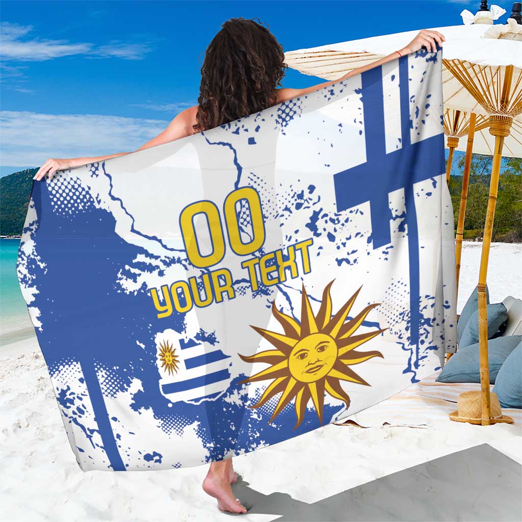 Custom Uruguay Independence Day Sarong Sol de Mayo With Grunge Urban - Wonder Print Shop