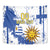 Custom Uruguay Independence Day Tapestry Sol de Mayo With Grunge Urban - Wonder Print Shop