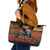 US Veterans Day American Army Leather Tote Bag With Poppy Flowers