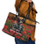 US Veterans Day American Army Leather Tote Bag With Poppy Flowers