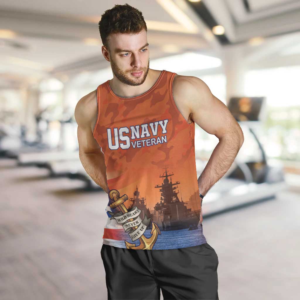 Custom US Navy Veteran Men Tank Top With Camouflage Pattern - Wonder Print Shop