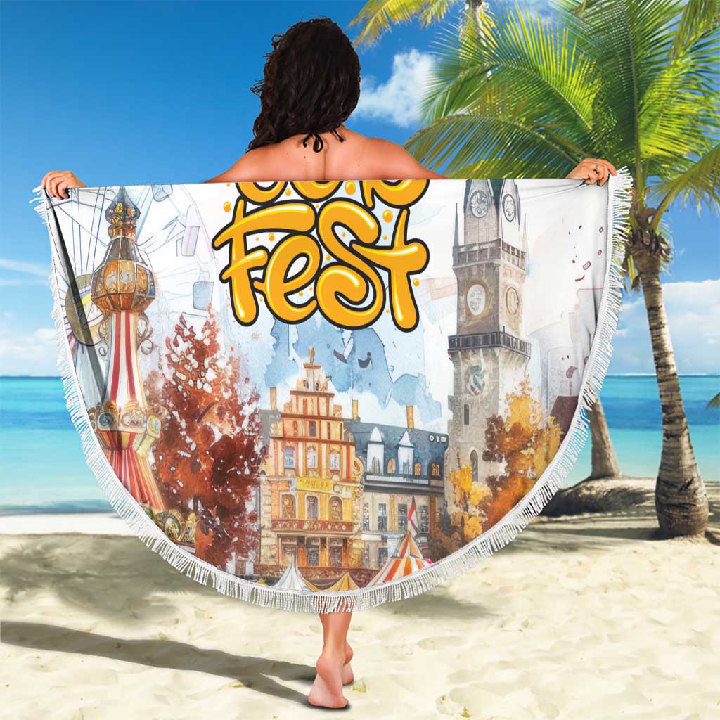 German Oktoberfest Beer Beach Blanket Heritage Beer Riesenrad Joy - Wonder Print Shop