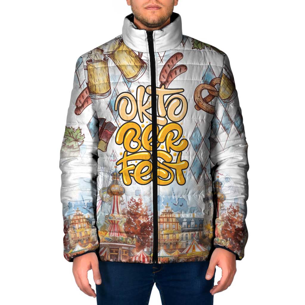 German Oktoberfest Beer Padded Jacket Heritage Beer Riesenrad Joy - Wonder Print Shop