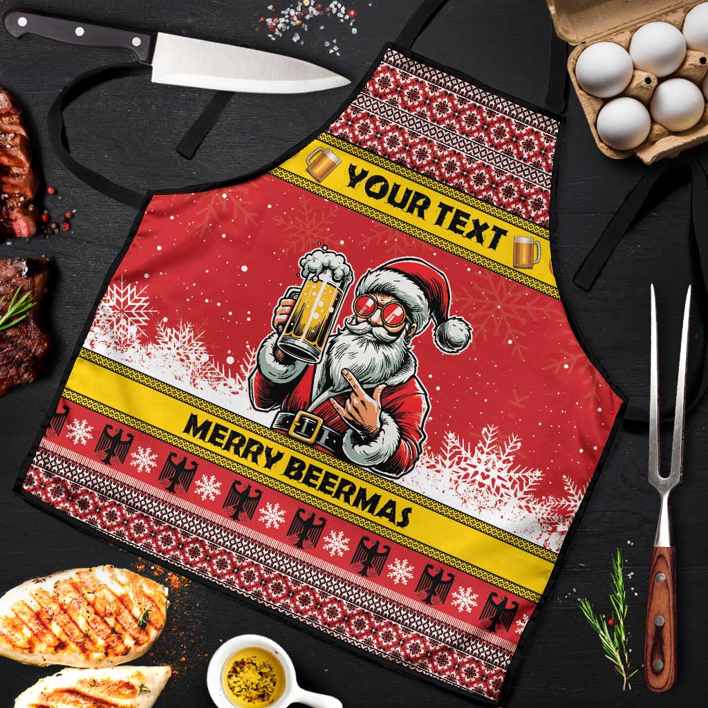 Personalized Germany Christmas Apron Santa Claus Merry Beermas - Wonder Print Shop