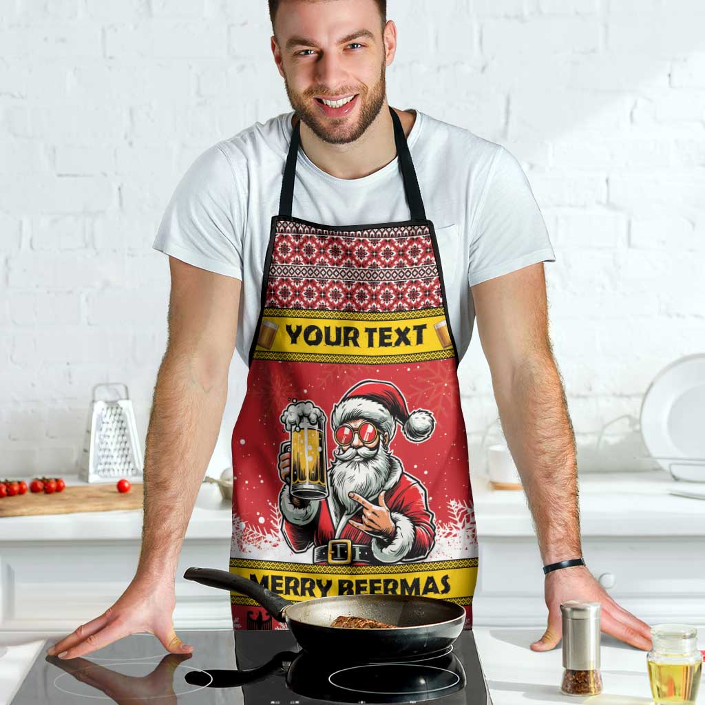Personalized Germany Christmas Apron Santa Claus Merry Beermas - Wonder Print Shop