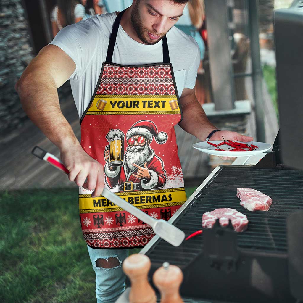 Personalized Germany Christmas Apron Santa Claus Merry Beermas - Wonder Print Shop