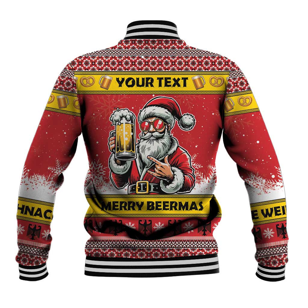 Personalized Germany Christmas Baseball Jacket Santa Claus Merry Beermas - Wonder Print Shop