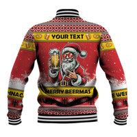 Personalized Germany Christmas Baseball Jacket Santa Claus Merry Beermas - Wonder Print Shop