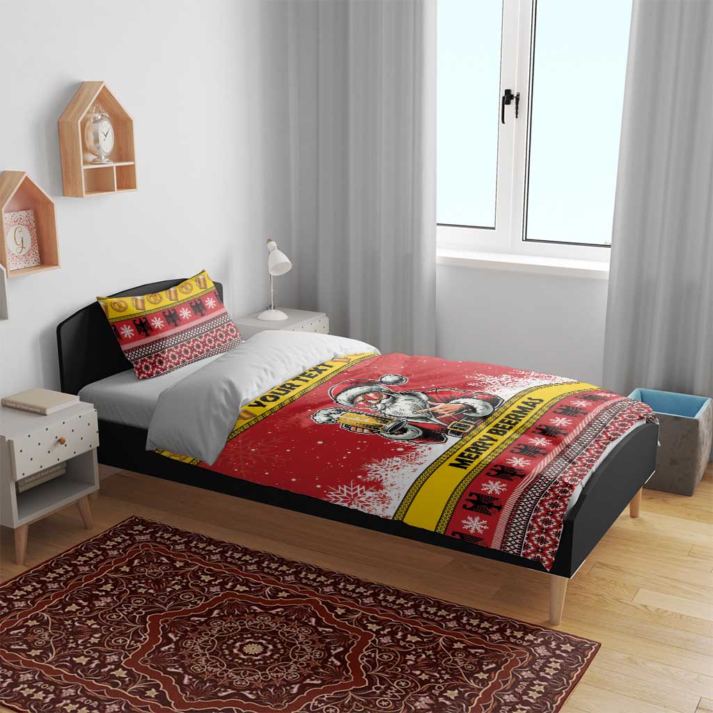 Personalized Germany Christmas Bedding Set Santa Claus Merry Beermas - Wonder Print Shop