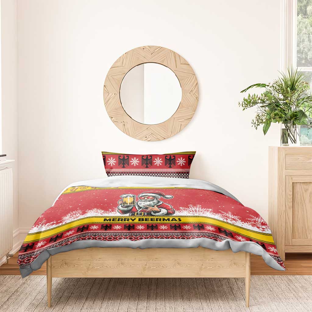 Personalized Germany Christmas Bedding Set Santa Claus Merry Beermas - Wonder Print Shop