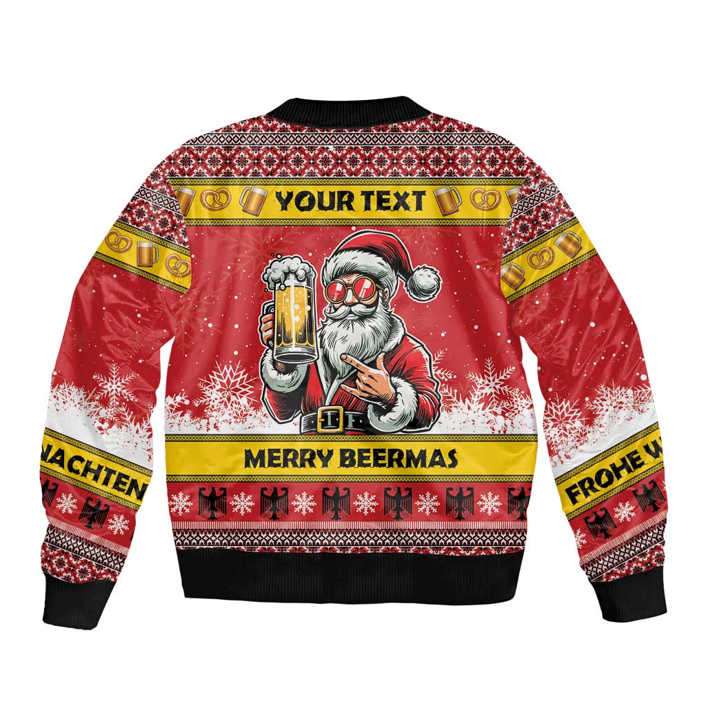 Personalized Germany Christmas Bomber Jacket Santa Claus Merry Beermas - Wonder Print Shop