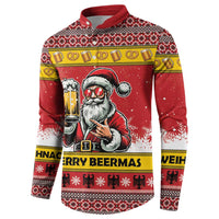 Personalized Germany Christmas Button Sweatshirt Santa Claus Merry Beermas - Wonder Print Shop