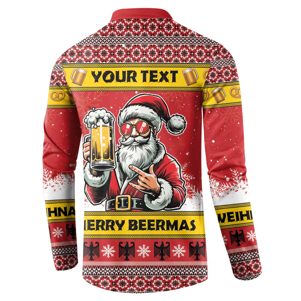 Personalized Germany Christmas Button Sweatshirt Santa Claus Merry Beermas - Wonder Print Shop